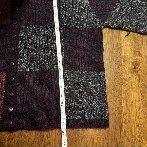 Christopher Banks Wool Blend Knit Cardigan Colorful Patchwork Long Sleeve Size L - Picture 6 of 9